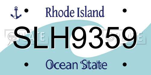SLH9359 Rhode Island License Plate