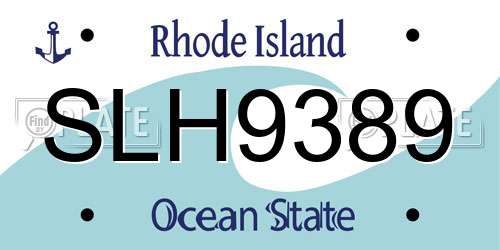 SLH9389 Rhode Island License Plate