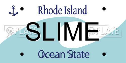 SLIME Rhode Island License Plate