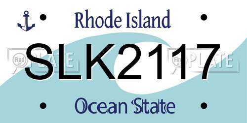 SLK2117 Rhode Island License Plate