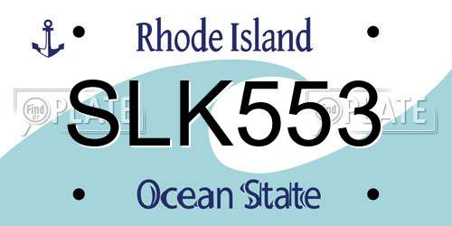 SLK553 Rhode Island License Plate
