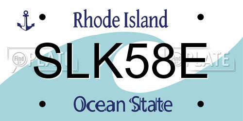 SLK58E Rhode Island License Plate