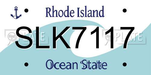 SLK7117 Rhode Island License Plate