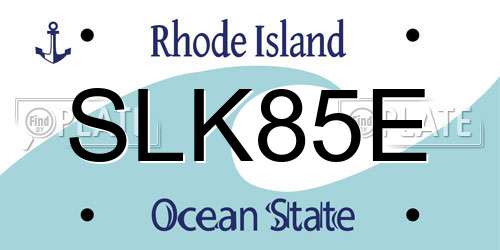 SLK85E Rhode Island License Plate