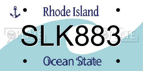 SLK883 Rhode Island License Plate