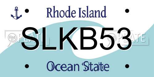 SLKB53 Rhode Island License Plate