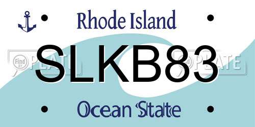 SLKB83 Rhode Island License Plate