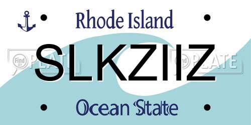 SLKZIIZ Rhode Island License Plate