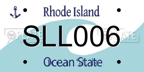 SLL006 Rhode Island License Plate