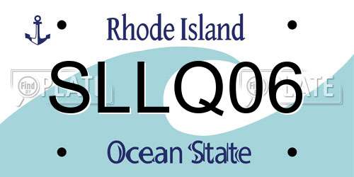 SLLQ06 Rhode Island License Plate