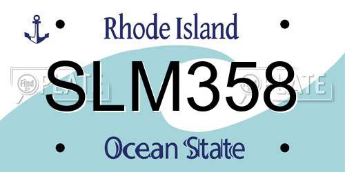 SLM358 Rhode Island License Plate