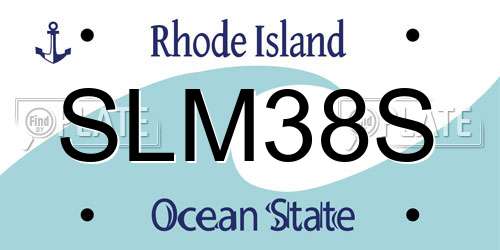 SLM38S Rhode Island License Plate