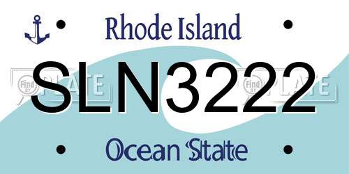 SLN3222 Rhode Island License Plate