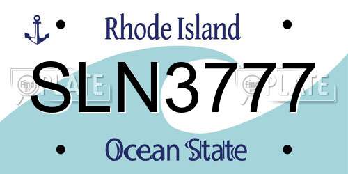 SLN3777 Rhode Island License Plate