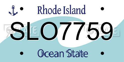 SLO7759 Rhode Island License Plate