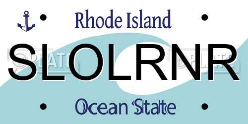 SLOLRNR Rhode Island License Plate
