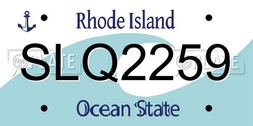SLQ2259 Rhode Island License Plate
