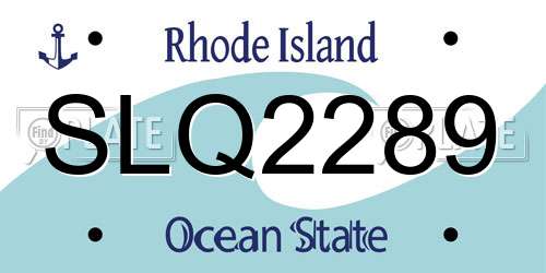 SLQ2289 Rhode Island License Plate