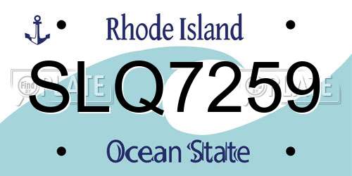 SLQ7259 Rhode Island License Plate