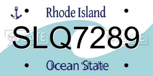 SLQ7289 Rhode Island License Plate