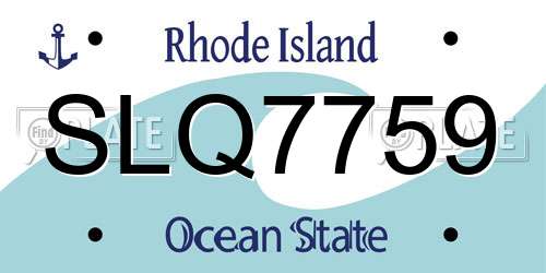 SLQ7759 Rhode Island License Plate