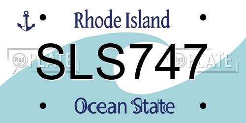 SLS747 Rhode Island License Plate