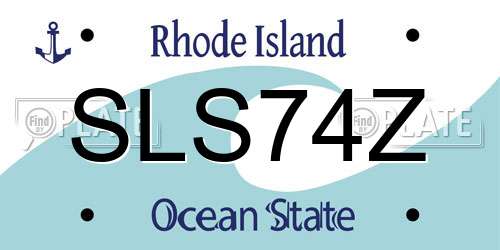 SLS74Z Rhode Island License Plate
