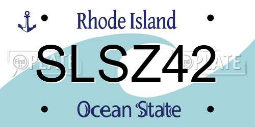 SLSZ42 Rhode Island License Plate