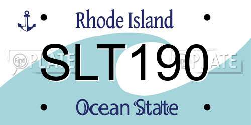 SLT190 Rhode Island License Plate