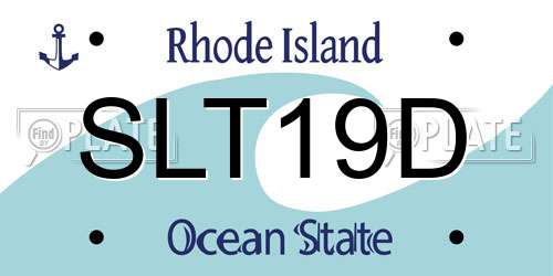 SLT19D Rhode Island License Plate