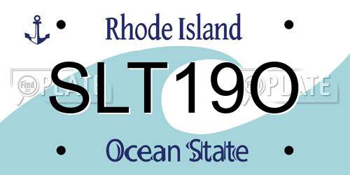 SLT19O Rhode Island License Plate