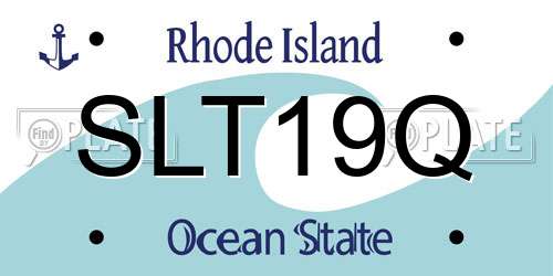 SLT19Q Rhode Island License Plate