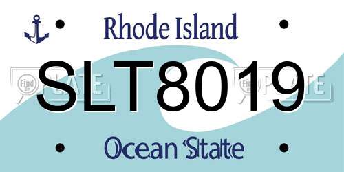 SLT8019 Rhode Island License Plate