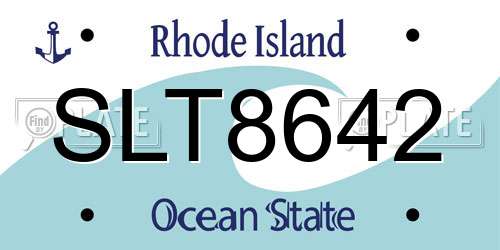 SLT8642 Rhode Island License Plate
