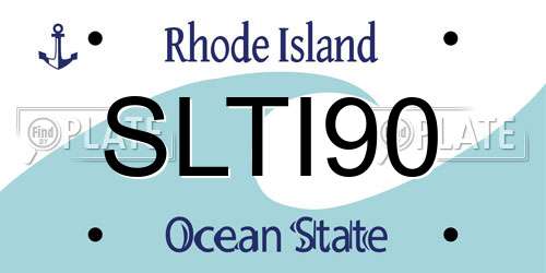 SLTI90 Rhode Island License Plate