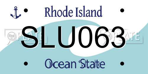 SLU063 Rhode Island License Plate
