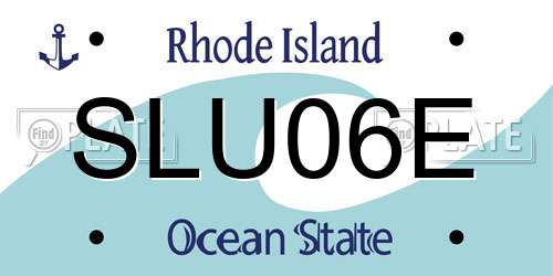 SLU06E Rhode Island License Plate