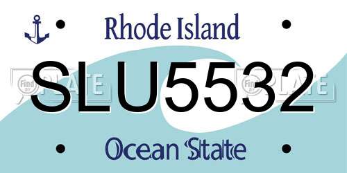 SLU5532 Rhode Island License Plate