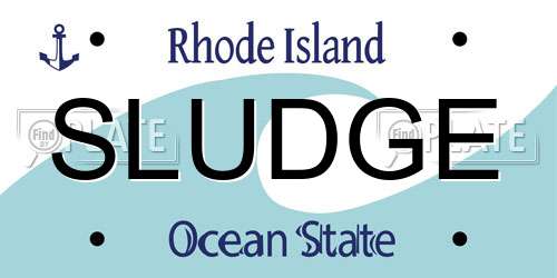 SLUDGE Rhode Island License Plate