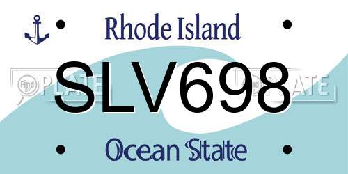 SLV698 Rhode Island License Plate