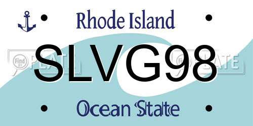 SLVG98 Rhode Island License Plate