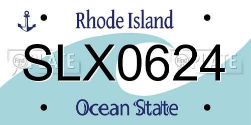 SLX0624 Rhode Island License Plate
