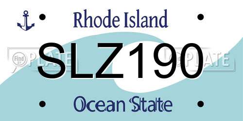 SLZ190 Rhode Island License Plate