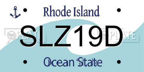 SLZ19D Rhode Island License Plate