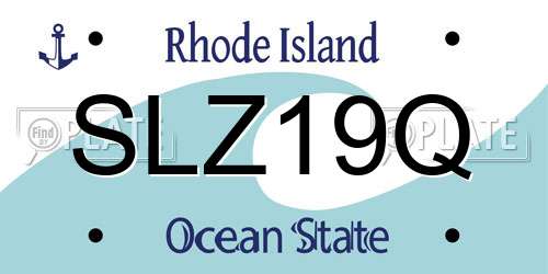 SLZ19Q Rhode Island License Plate