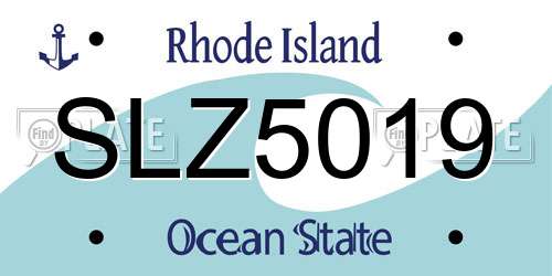 SLZ5019 Rhode Island License Plate