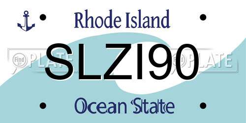 SLZI90 Rhode Island License Plate