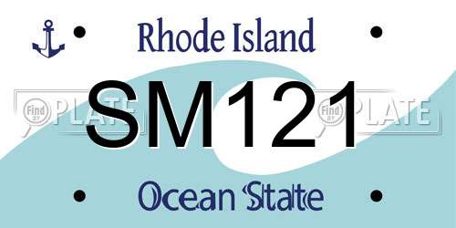 SM121 Rhode Island License Plate