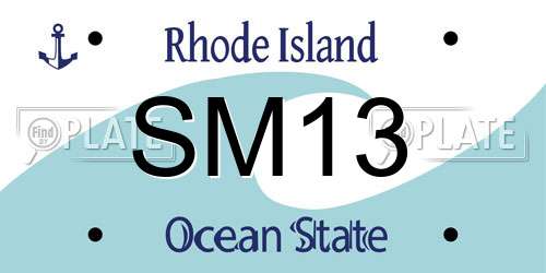 SM13 Rhode Island License Plate