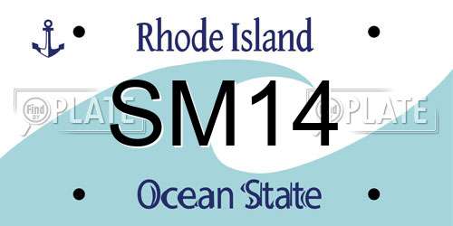 SM14 Rhode Island License Plate